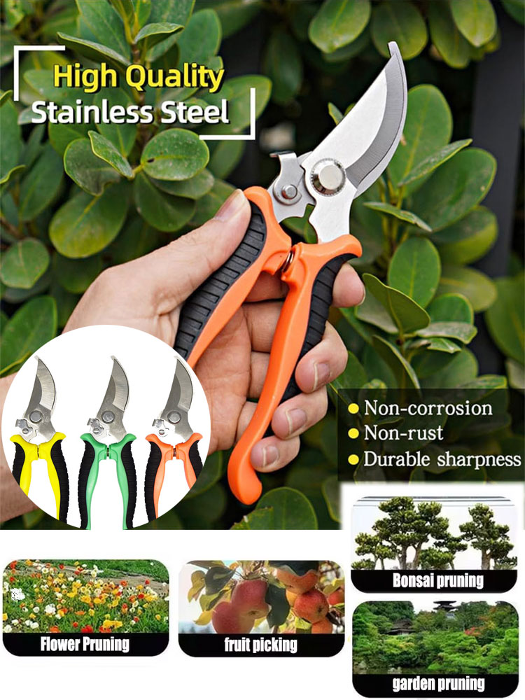 Gardening Tools Sharp - Tijeras de jardinería con mango ergonómico,