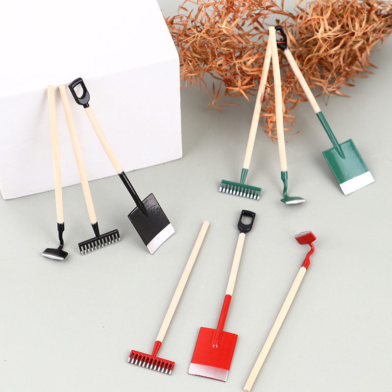 Gardening Tools Hoe - 3 uds 1:12 casa de muñecas