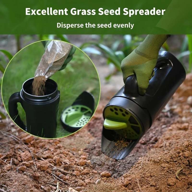 Esparcidor de césped portátil  - Grass Seed Spreader reseña y precio