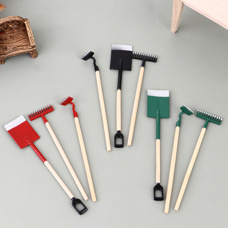 3 uds 1:12 casa de muñecas min - Gardening Tools Hoe reseña y precio